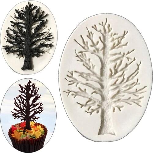 DIY 3D Tree Silicone Fondant Molds Cookie Cutter Cake Decoration Mold New