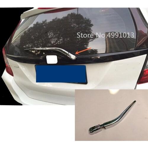 For Honda Fit Jazz 2017 2018 2019 Car Molding Windscreen Trim ABS Chrome Rear Glass Wiper Nozzle Cover Tail Window Frame 2pcs