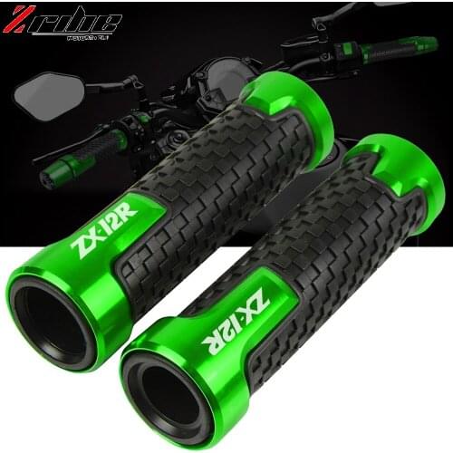 For Kawasaki ZX12R ZX-12R 2000 2001 2002 2003 2005 2006 2007 Motorcycle Hand Grips 7/8" 22mm CNC Aluminum Rubber Gel Handle Grip