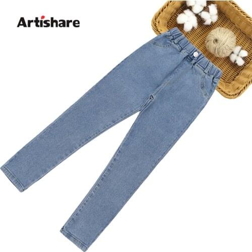 Girls Jeans Solid Color Childrens Jeans For Girl Spring Autumn Childrens Jeans Casual Style Childrens Clothes 6 8 10 12 14