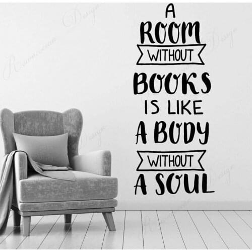 Bookworm Reading Room Book Quote Wall Sticker Vinyl Library Shop Wall Decals School Study Text Words Removable Wallpaper 4333