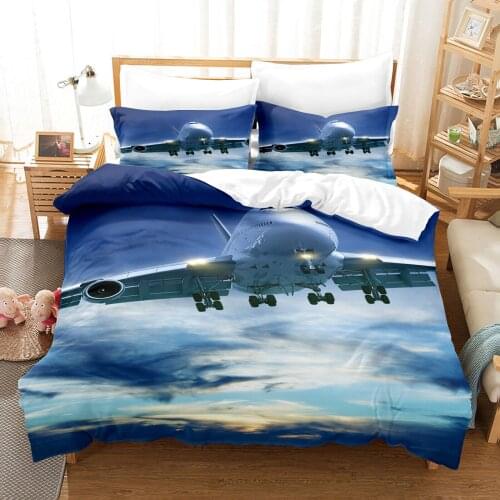StarBlue-HGS Airplane Enthusiasts Bedding Set Quilt Cover/Duvet Cover Queen King Home Textile Comforter Cover Pillowcase Queen