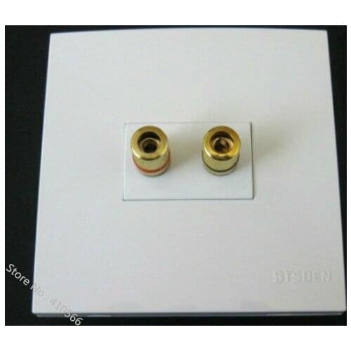 Multifunction Home Audio Speaker Connectors Outlet 86x86mm Standard Side Compatible For Home Theater Room Wall Panel Socket