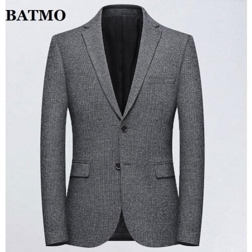 BATMO 2019 new arrival autumn high quality plaid casual blazer men,mens suits jackets ,1951
