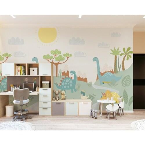 Beibehang Customized modern new childrens room boy and girl bedroom animal background wallpaper