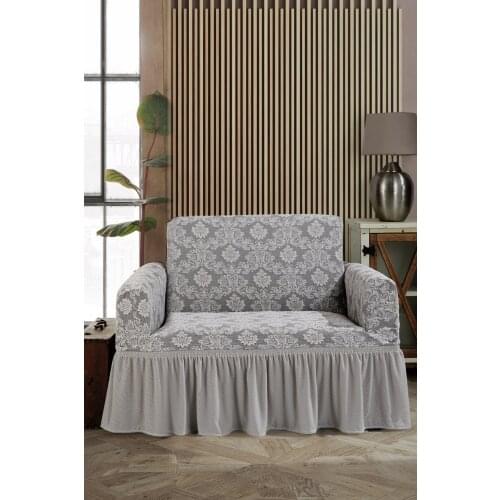 Gray Pattern Single Personality Jacquard Skirted Seat Sofa Cover All Seasons Suitable for Use For Easy To Clean Quick Dry Couch Furniture Living Room