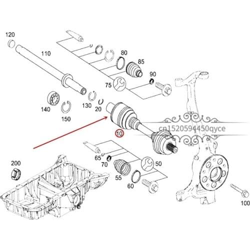 Front drive shaft Left and right half shaft Suitable for S 350mer ced es-be nzS 500 2008-2010 Drive shaft Front half shaft