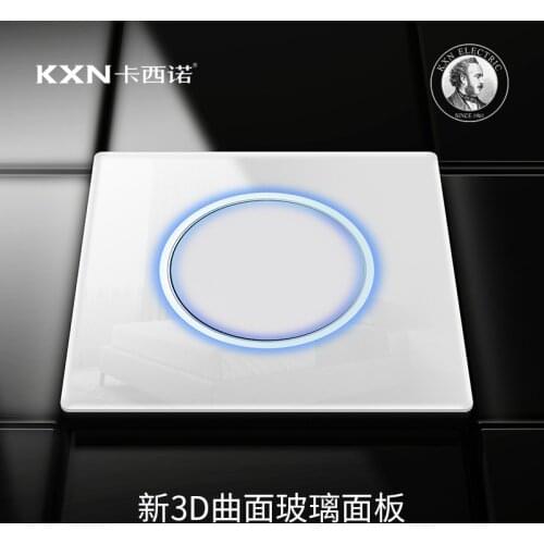 Switch socket concealed 86 type K3 pearlescent white belt led aperture light glass switch socket panel