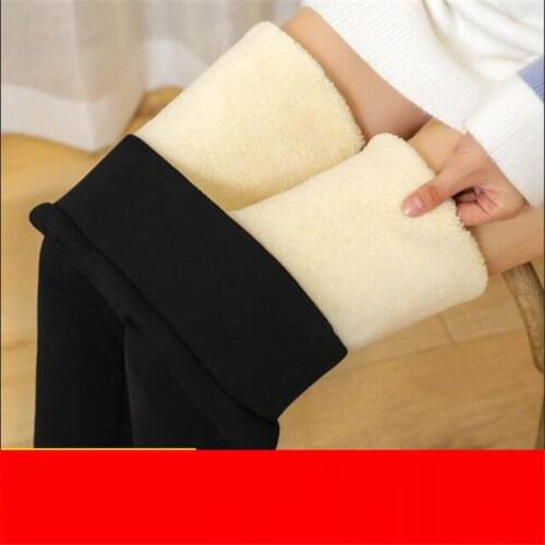 Thick Lamb Fleece Leggings Warm Winter Legging For Women Thermal leggins High Waist Thermo Pants Black