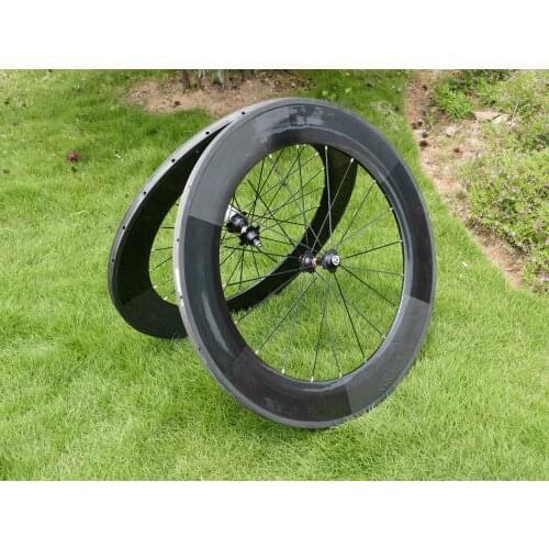 FLX-WS-TW8 Full Carbon 700C Road Bike Tubular Wheelset Depth 88mm Toray Carbon Wheel Rim Basalt Brake Side Width 25mm