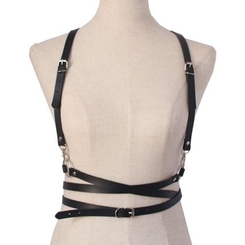 Popular Lady Waiste Chain Punk Hip-hop Rock Show PU Leather Waiste Strap Sexy Abdomen Belt 2021 Trendy Party Accessories