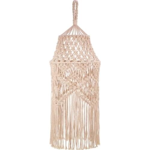 Practical Knitting Lamp Shade Ceiling Light Shade Fitting, Boho Hanging Pendant Light For Living Room, Bedroom And Bathroom 1Pcs
