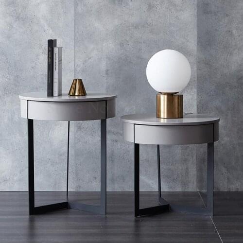 Nordic Light Luxury Bedside Table Iron Art Modern Minimalist Bedside Cabinet Small Bedroom Locker Net Red Bedside Cabinet