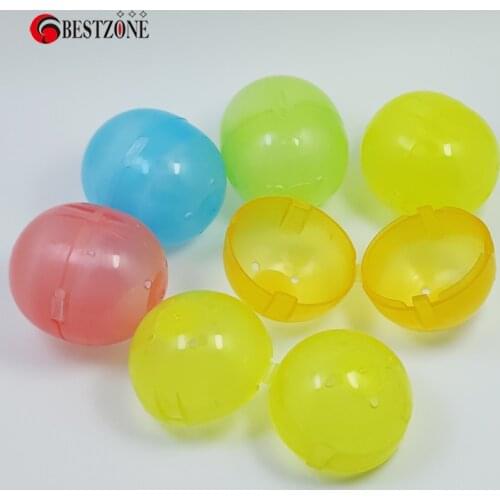100Pcs 45x50MM Colorful Plastic PP Empty Hinged Toy Capsule With Transparency Joined Surprise Ball Container For Vending Machine