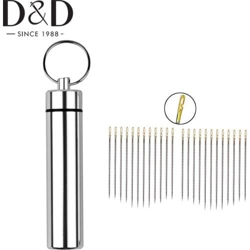 24pcs Self Threading Needles Embroidery Needle Hand Sewing Needles Stitching Pins & Metal Needle Case DIY Sewing Tools