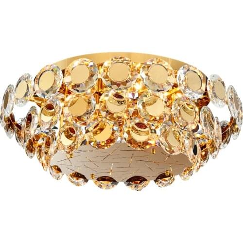 Modern LED Crystal Chandelier Luxury Gold Lustres Cristal Lampshade For Living Room Bedroom Hanging Ceiling Lamp