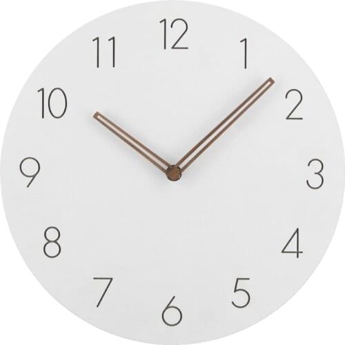 Modern Simple Round Wall Clock Classics Silent Numeral MDF Wood Clock for Bedroom Office Living Room Decor