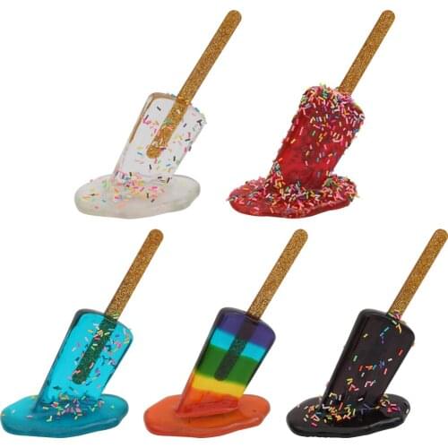 Handmade Melting Ice Cream Resin Jewelry Creative Popsicle Sculpture Home Decor Table Window Ornaments Artwork Decoration