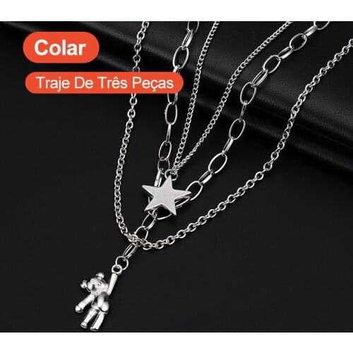 Street Hipster Hiphop Long Multi-Layer Online Influencer Necklace Mens And Womens Sweater Chains Ins Disco Hip Hop Audio Acces