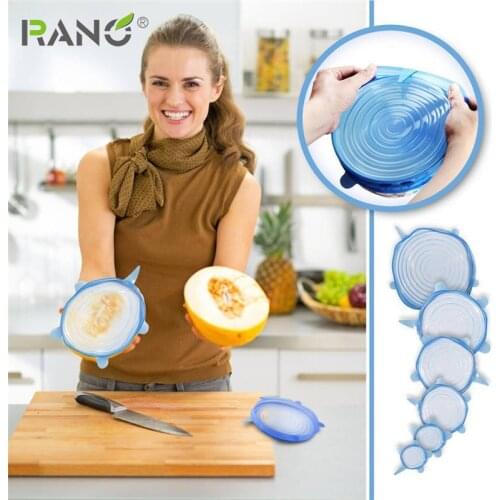 RANO Universal Silicone Bowl Pot Lid Silicone Cover Pan Cooking Food Use Fresh Cover Microwave Cover Silicone Stretch Lids