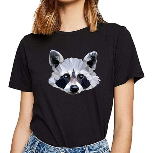 Tops T Shirt Women racoon Basic Black Short Female Tshirts plus fashion oversized Christmas cat shirt harajuku graphic tee 2021