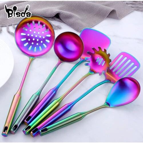 1pc Rainbow Kitchen Utensils Stainless Steel Cookingware High-grade Multifunction Kitchen Accessories Cooking Tools