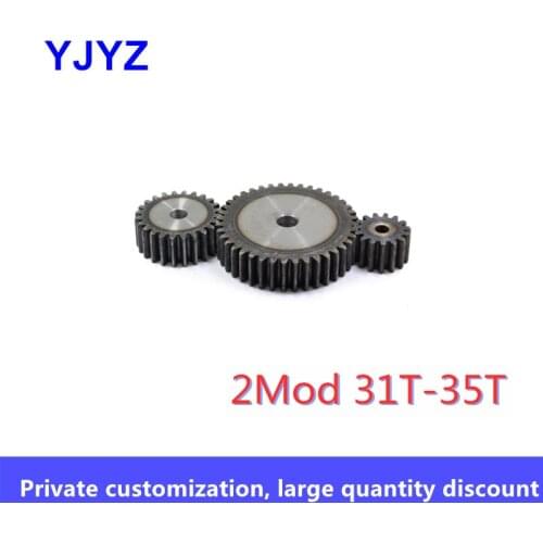 1Pc 45# Steel Spur Gear 2Mod 31T-35T Metal Mod 2 Pinion Gear 31-35 Tooth Moter Gear