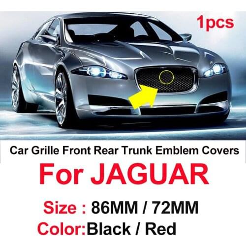 1pcs/set 86MM 72MM Car Decoration Auto Car Front Head Hood Rear Trunk Badge Emblem Red/Black for XF XJ XJS XK S-TYPE X-TYPE OEM