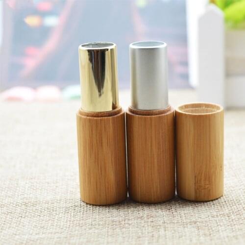 10Pcs 4g Bamboo Material Empty Lipstick Tube Lip Balm Sub Package for DIY Lipstick Tube Cosmetic Containers Travel Makeup Tools