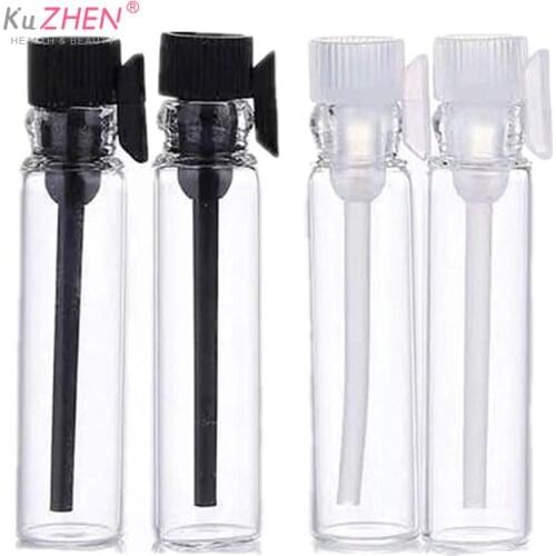 10pcs/lot Mini 1ML 2ML 3ML Glass Bottle Perfume Empty Bottles Glass Vial Small Oil Bottle Black/White