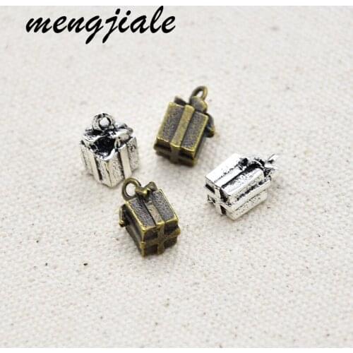 10pcs wholesale metal Christmas charms Gift Package Pendants for Jewelry Bracelet Making Accessories