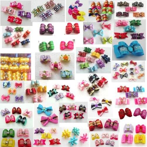 1000pcs Holiday new Christmas Pet Dog Hair Bows bowknot hairpin head flower Pet Supplies Grooming Dog Accessories C99