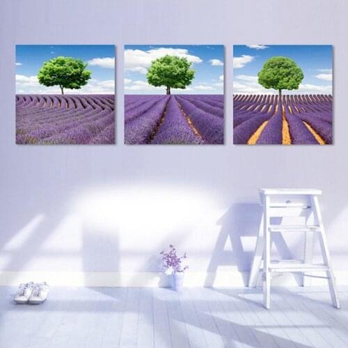 3Piece Lavender Landscape Painting Modern Picture Prints on Canvas Wall art for living room Canvas Printings Home Decor