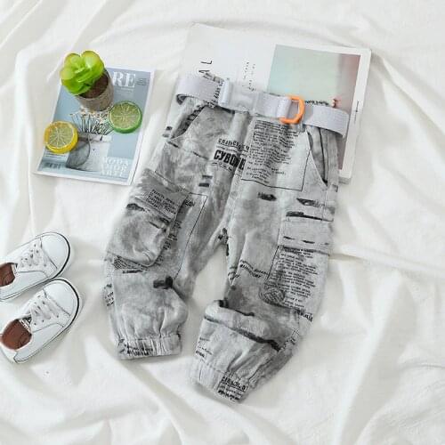 Baby Boy Trousers Spring Autumn Kids Fashion Cargo Pants Korean Letter Camouflage Print Casual Pants for Boys Toddler Baby Pants