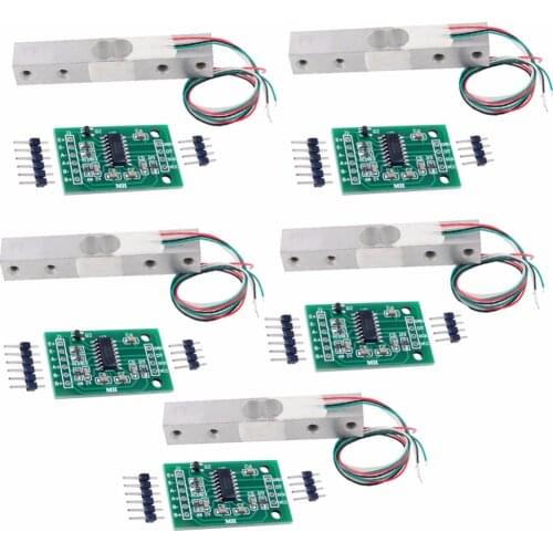 5pcs/lot Scale Load Cell 20KG 10KG 5KG 3KG 2KG 1KG Weight Weighing Sensor with HX711 AD Module for Arduino Microcontroller