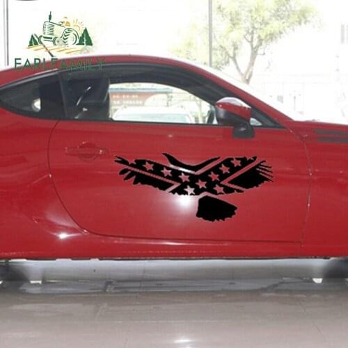 EARLFAMILY 2x Ferocious Sea Eagle Carrying Flag Flying Peace Sign Classic Car Stickers for Motorhome Truck Vinyl Decal 9 Colors