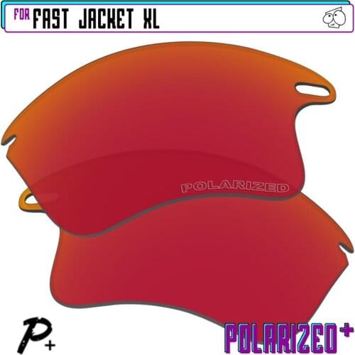 EZReplace Polarized Replacement Lenses for - Oakley Fast Jacket XL Sunglasses - Red P Plus