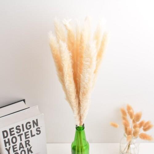 Artificial Dried Pampas Grass Reed Plant 15pcs Artificial Phragmites Communis Bouquet For Wedding Flower Bunch Decorating Plant