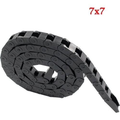 Cable Drag Chain 7*7mm L1000mm Radius 15mm Wire Carrier 7*7 With End Fit for CNC Router Machine Tool Bridge Type Plastic Towline