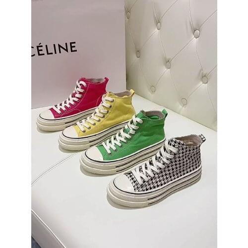 High-top canvas shoes women 2021 new Korean platform shoes casual cloth shoes ins tide sneakers women