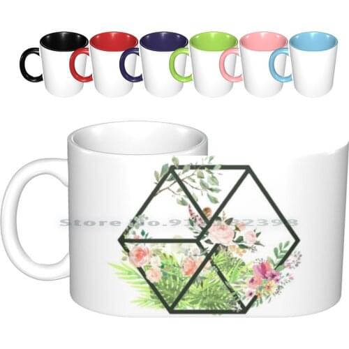 Flower Logo Ceramic Mugs Coffee Cups Milk Tea Mug Logo Logo Flower Flowers Logo Flowers Aesthetic Aesthetic Logo Aesthetic