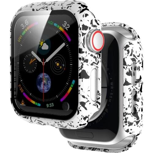 Leopard Protective Case for Apple Watch 44mm 40mm 42mm 38mm Screen Protector iWatch Series SE 6 5 4 3 2 1 Full Ultra-Thin Cover