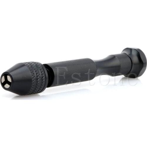 OOTDTY Mini Aluminum 0.3-3.2mm Manual Hand Drill Chuck Twsit Micro Drill Bit Tool