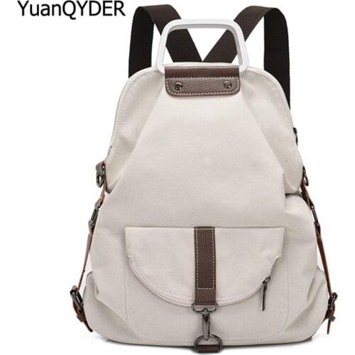 2021 New Multifunctional Womens Backpack Quality Canvas Women Student School Bags Large Capacity Design Ladies Travel Backpack