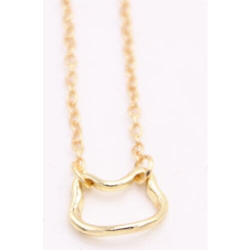 Fashion Colorful animal necklace hollow out cat head pendant necklace designed for women
