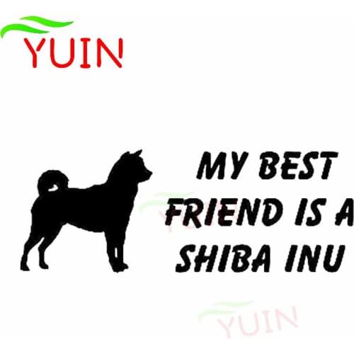 My Best Friend Is Shiba Inu Car Sticker Fashion Cars Accessories Personalized PVC Bumper Rear Windshield Decorative Decal