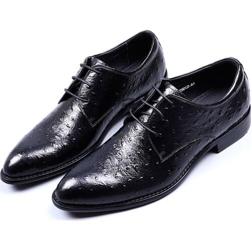 Mens formal leather shoes, lace-up pointed toe, formal mens shoes, suit style, made of cowhide, European style