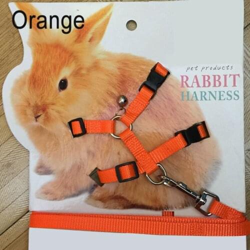 Pet Rabbit Soft Harness Leash Adjustable Bunny Traction Rope for Running Walking NOV99
