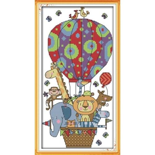 Air travel (2) cross stitch kit cartoon 14ct 11ct count print canvas stitches embroidery DIY handmade needlework plus