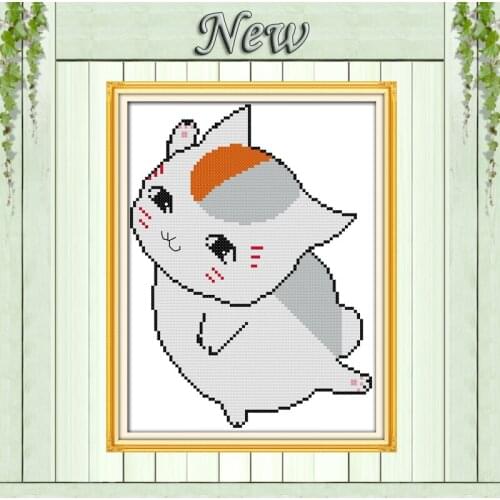 Lovely cat animal cartoon NKF paintings counted printed on canvas DMC 11CT 14CT kits DIY Cross Stitch embroidery needlework Sets